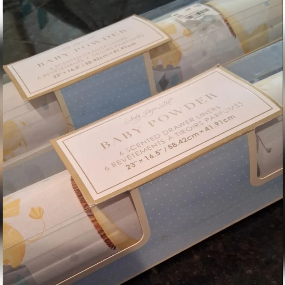 LADY JAYNE Baby Powder Scent 2pks of 6 Drawer/Shelf Liners NWT